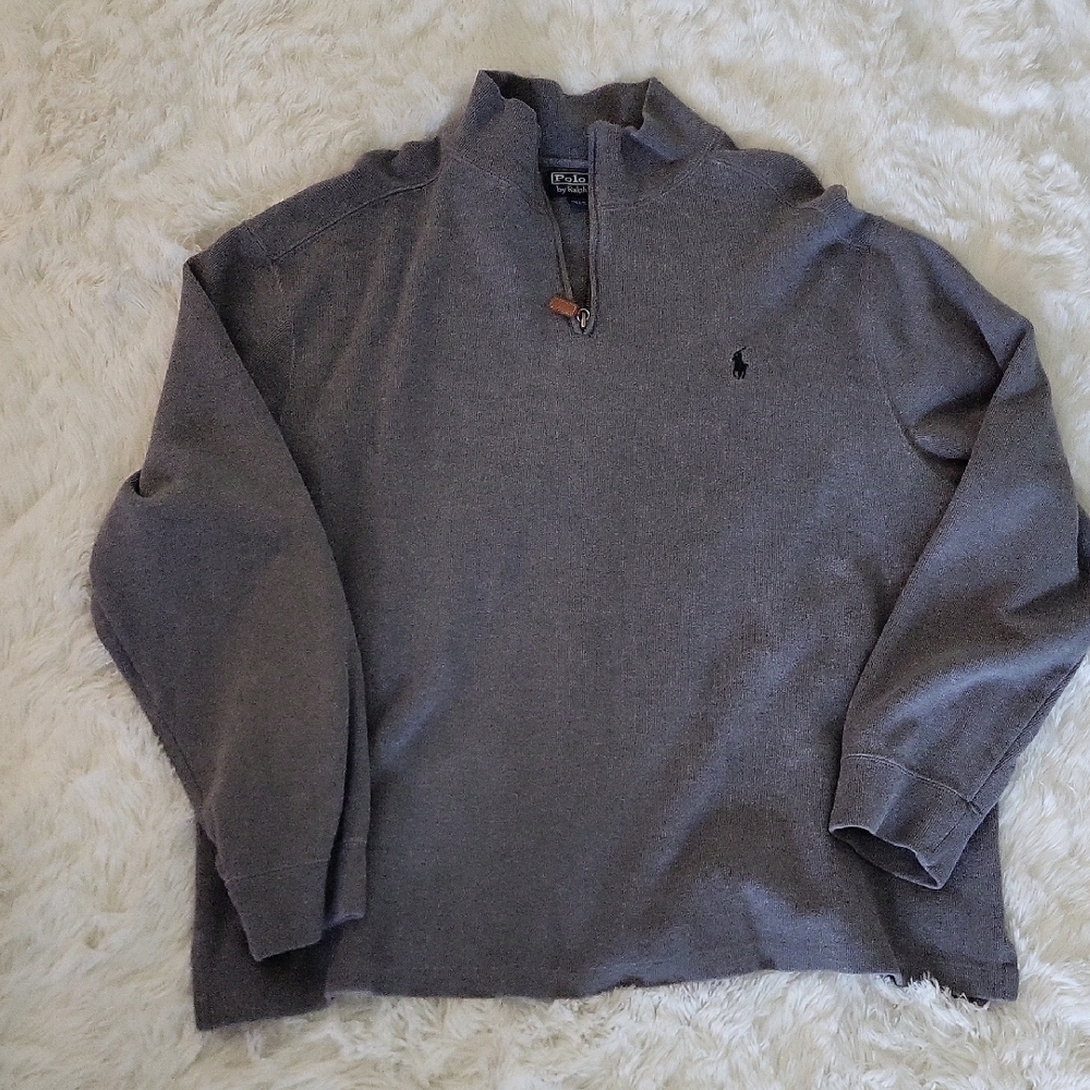 Polo by Ralph Lauren Men's Charcoal Zip-Up Sweater